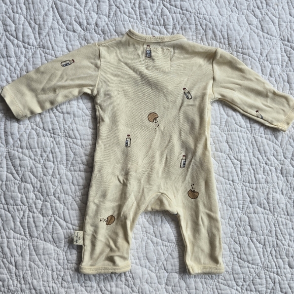 Konges Slojd Organic Cotton Wrapover Yellow Cookies Milk Sleeper Footless Pajama - Picture 5 of 6